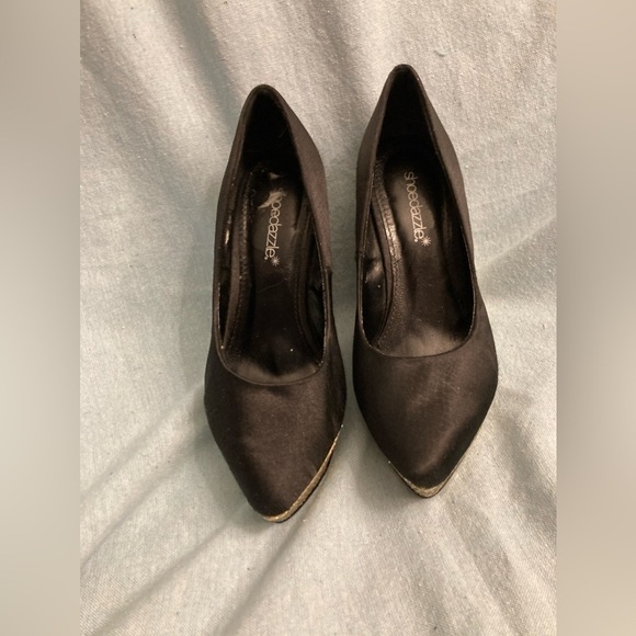 Shoedazzle Black and Silver Retro Platform Heels Metallic Glitter 6 US/36 EU - Picture 9 of 10